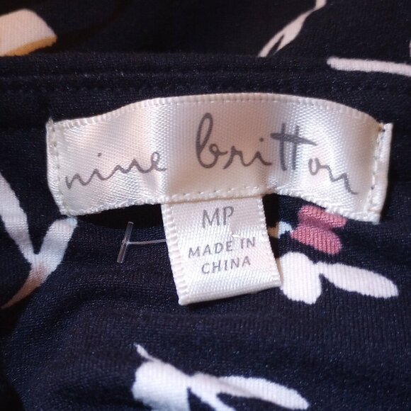 Nine Britton for Stitch Fix Navy Floral Angie Knit Dress - Picture 4 of 10